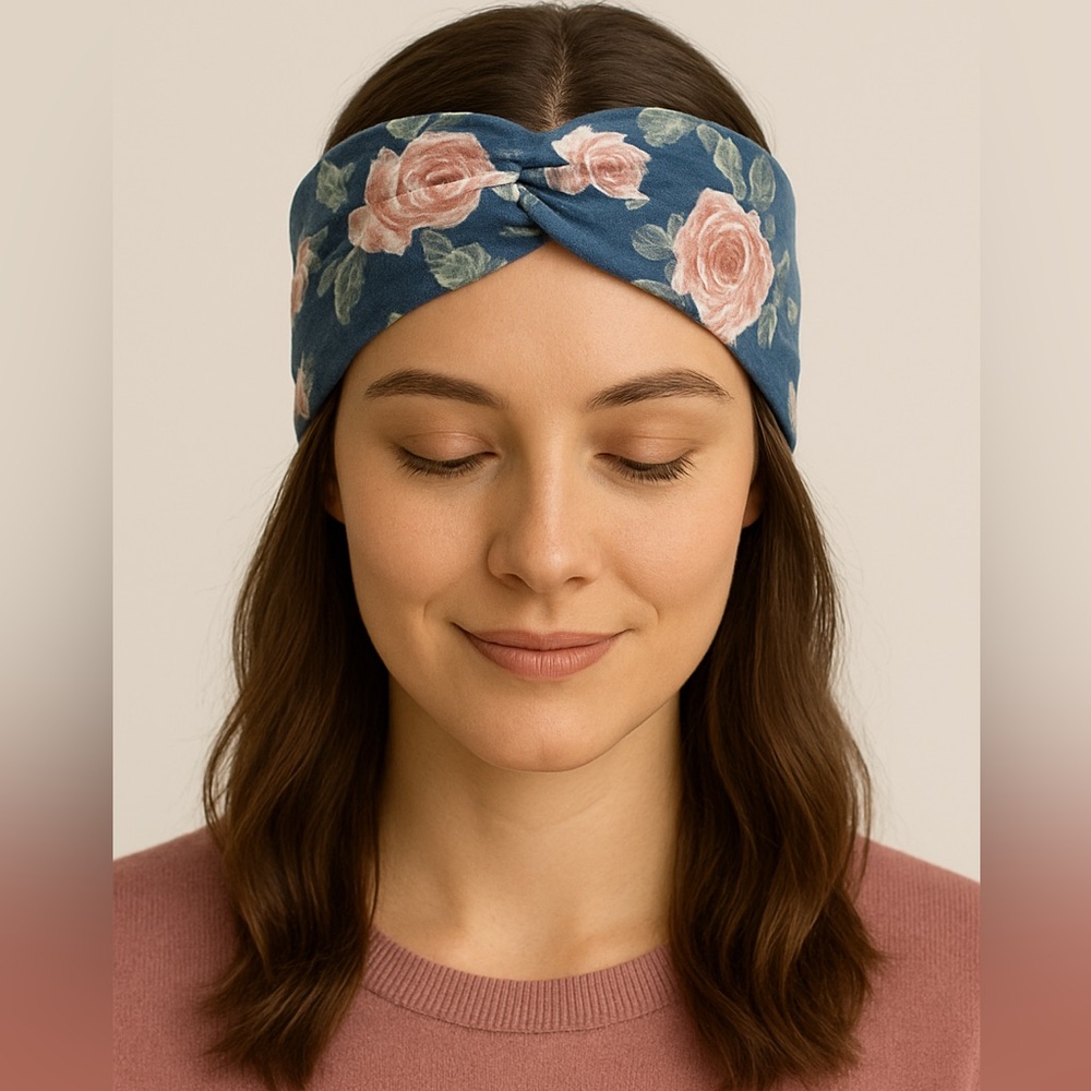 Floral Blue Headband